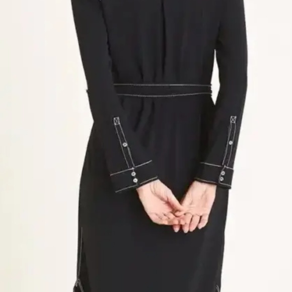 Chico's Women's Travelers Shirt Dress in Black Button Sleeve Size: 0 NWT - Picture 4 of 6